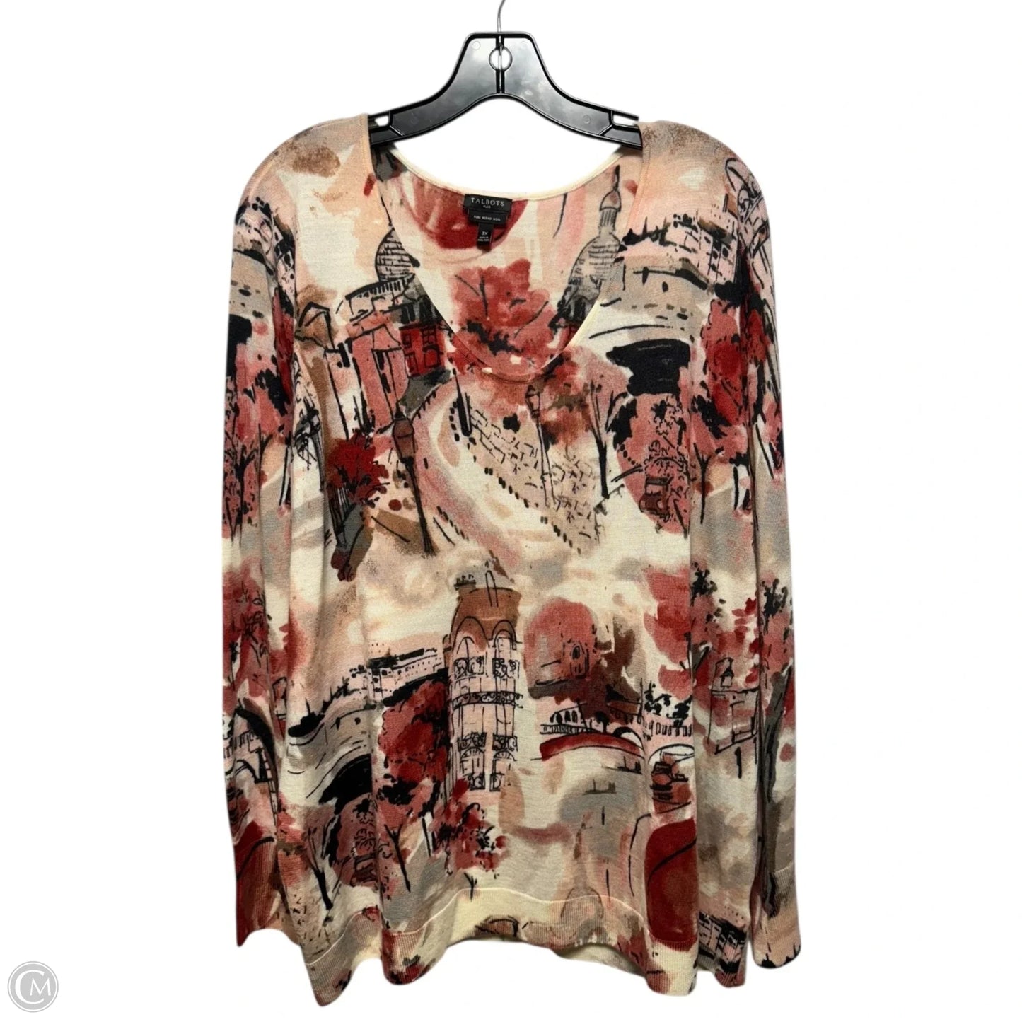 Merino Wool Sweater By Talbots In Orange, Size: 3x