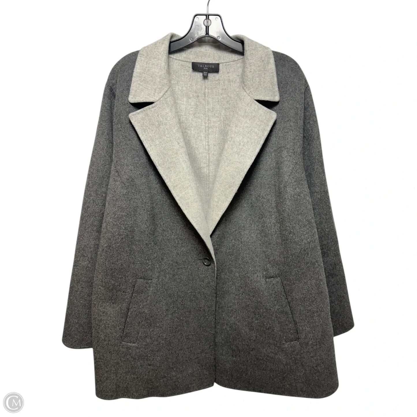 Coat Wool By Talbots In Grey, Size: 20