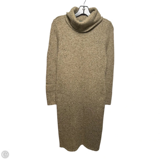 Wool Blend Sweater Dress Casual Midi By Lauren By Ralph Lauren In Tan, Size: S