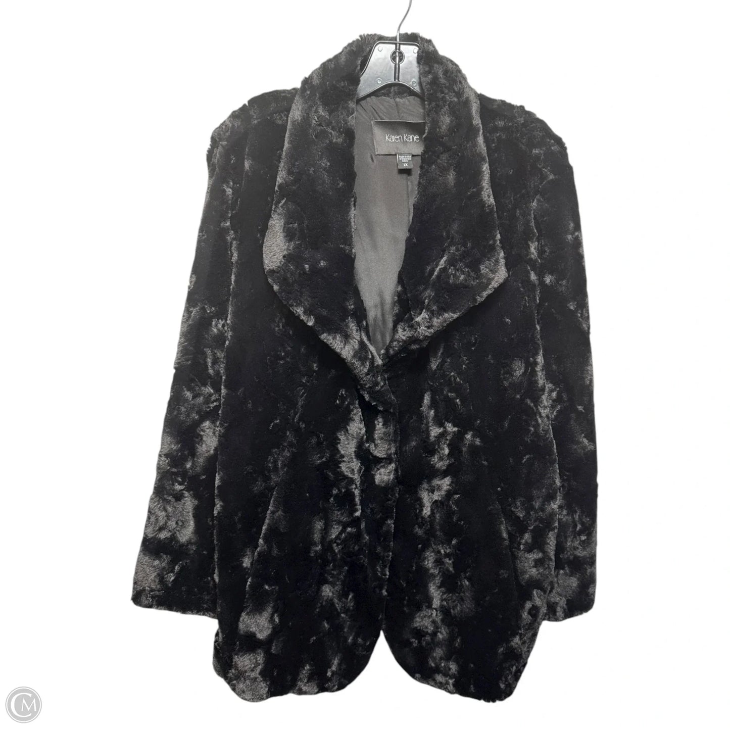 Faux Fur Coat By Karen Kane In Black, Size: 1X