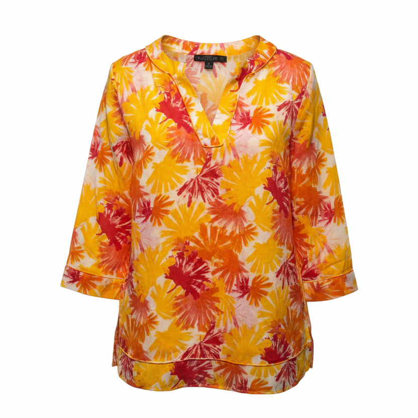 Top Long Sleeve Designer By Lafayette 148 In Floral Print, Size: 2