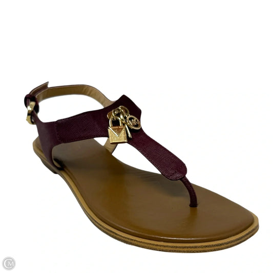 Suki T-Strap Charm Sandals By Michael By Michael Kors In Mulberry Wine, Size: 8
