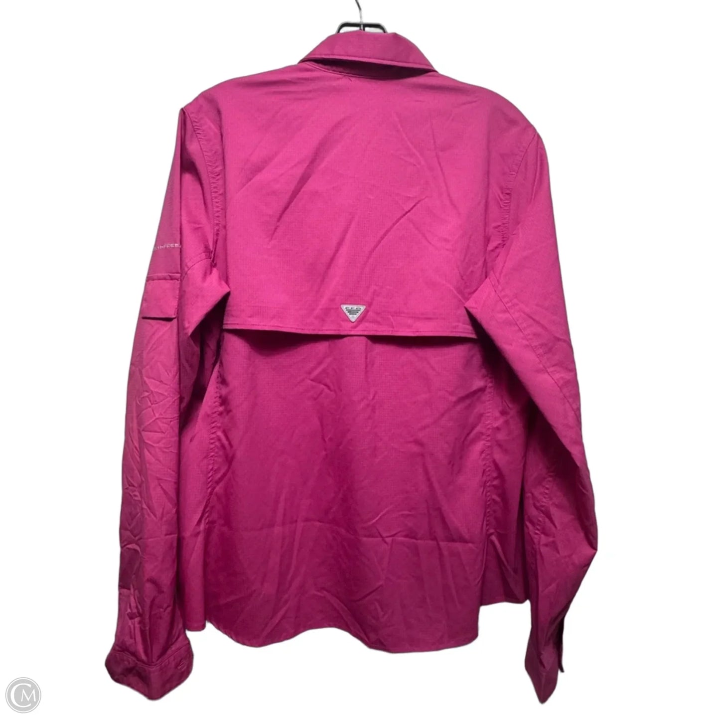 Athletic Top Long Sleeve Collar By Columbia In Pink, Size: L