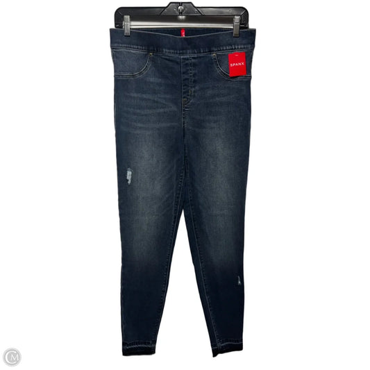 Distressed Denim Legging Jeans Skinny By Spanx In Blue Denim, Size: L