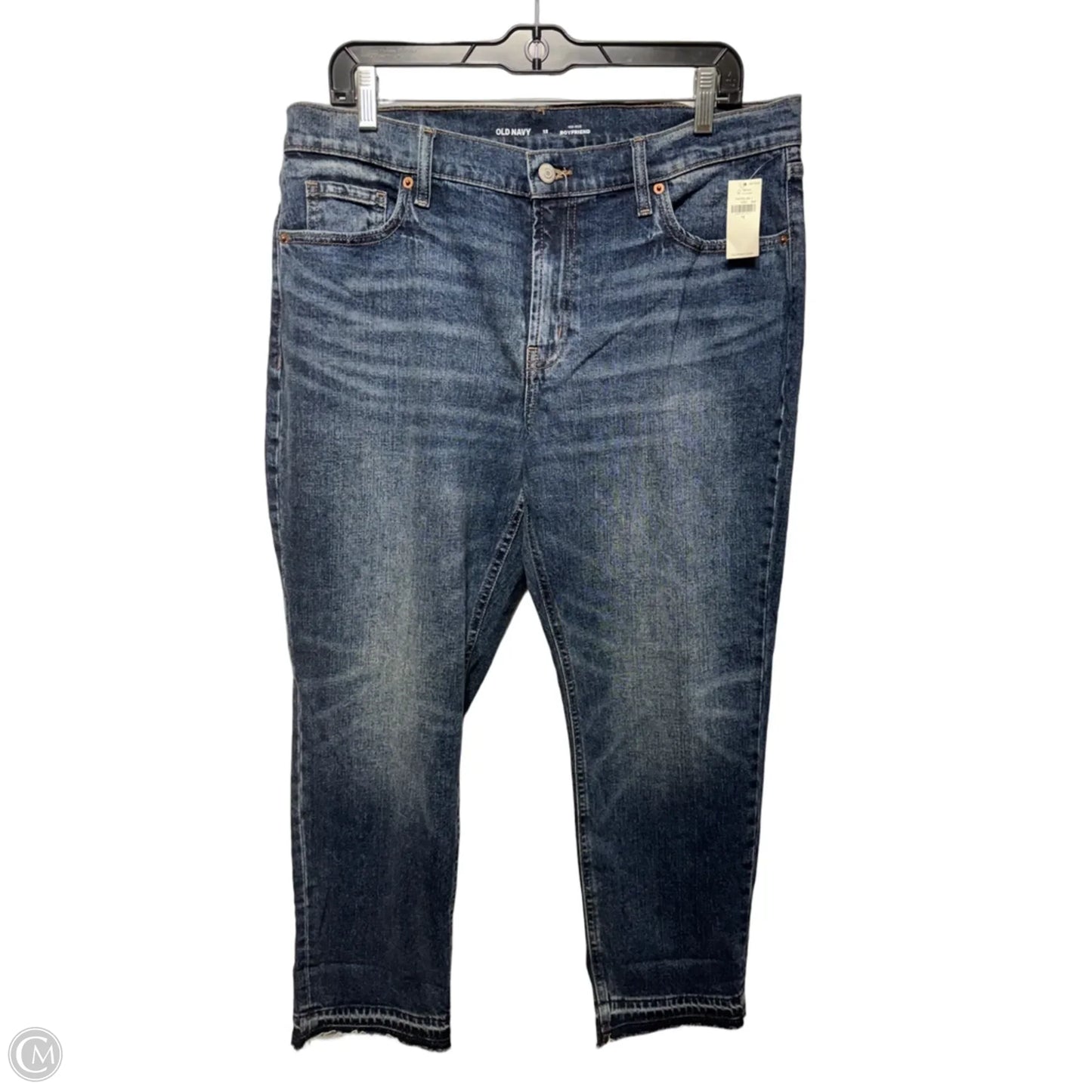 Mid Rise Boyfriend Jeans By Old Navy In Blue Denim, Size: 12