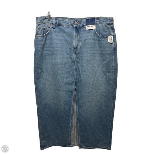 Front Slit Midi Skirt By Old Navy In Blue Denim, Size: 14