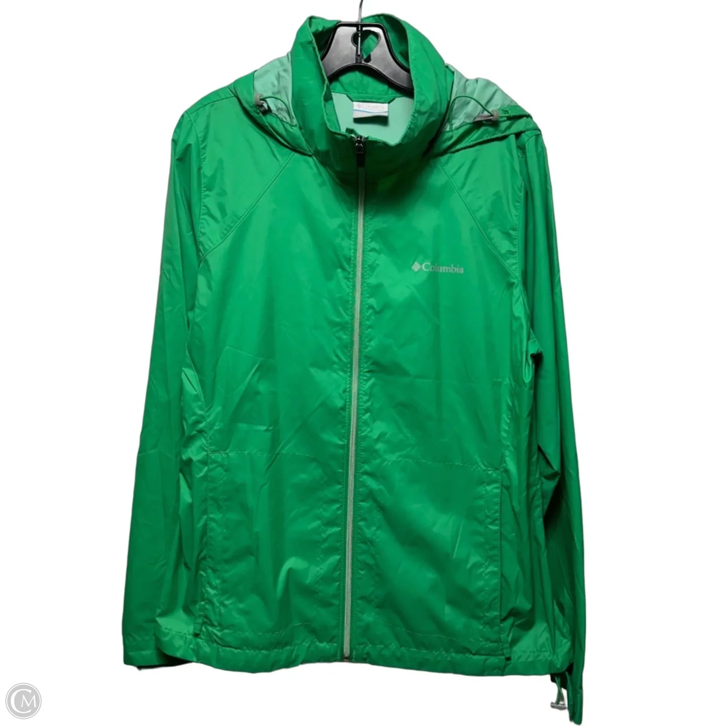 Jacket Windbreaker By Columbia In Green, Size: L