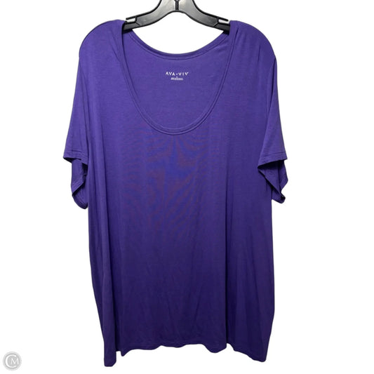 Top Short Sleeve Basic By Ava & Viv In Purple, Size: 4x