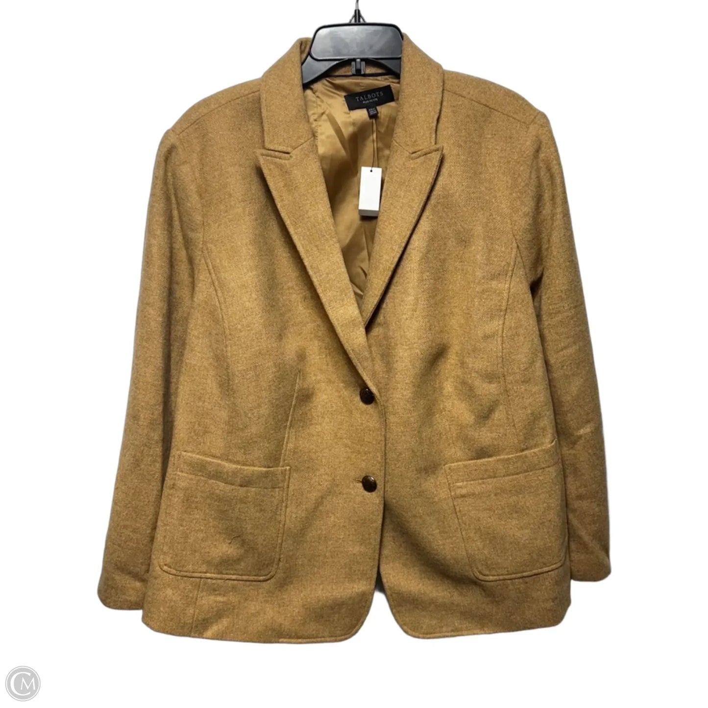 Wool Blend Blazer By Talbots In Tan, Size: 22p