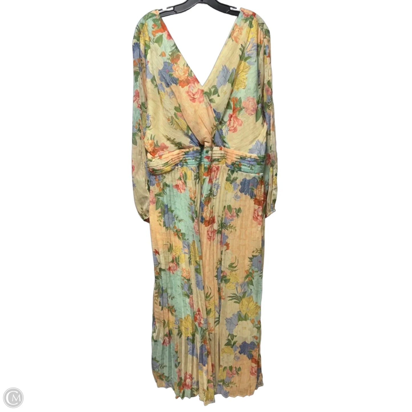 Plus Size Floral-Print Pleated Chiffon Maxi Dress By Sienna In Floral Print, Size: 3X
