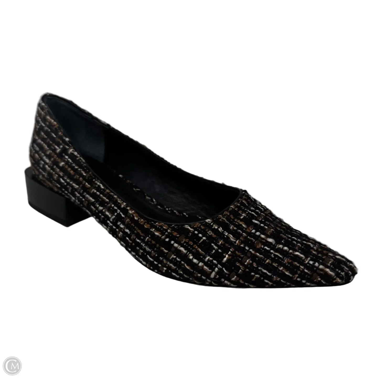 Tweed Block Heel Shoes By J Mclaughlin In Plaid Pattern, Size: 8