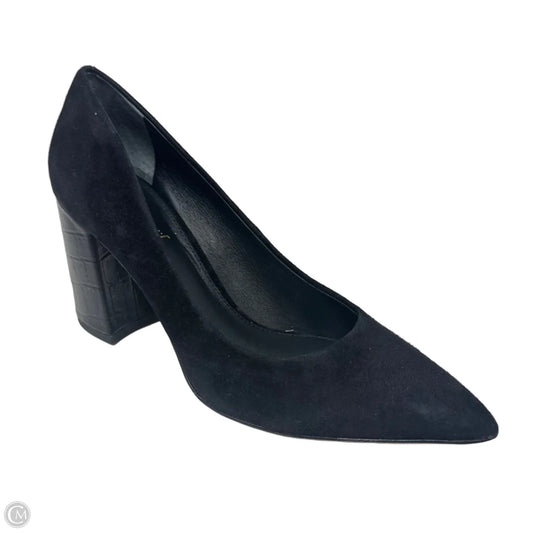 Croc Heel Suede Shoes Heels Block By J Mclaughlin In Black, Size: 8