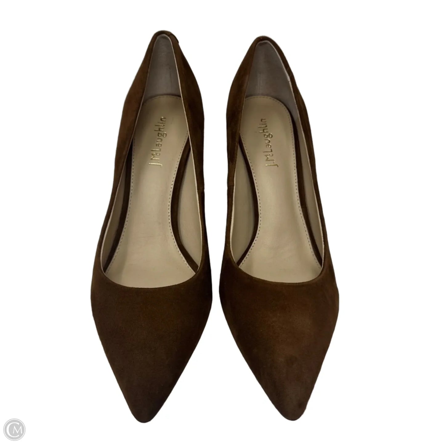 Croc Heel Suede Shoes Heels Block By J Mclaughlin In Tan, Size: 8
