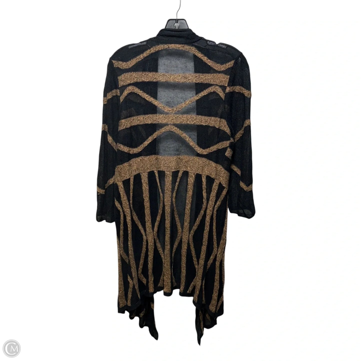 Linen Blend Sweater Cardigan By Nic + Zoe In Striped Pattern, Size: M