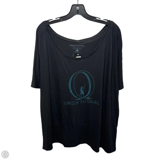 Top Short Sleeve By Cirque Du Soleil In Black, Size: 2x