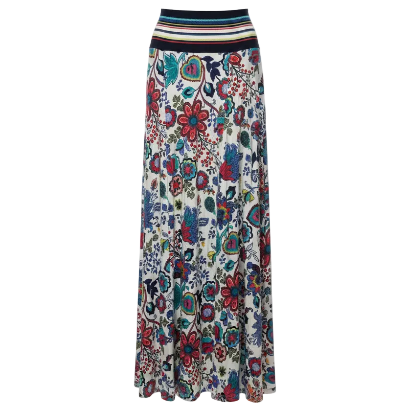 Floral Circle Maxi Skirt Designer By Milly For Design Nation In Floral Print, Size: S