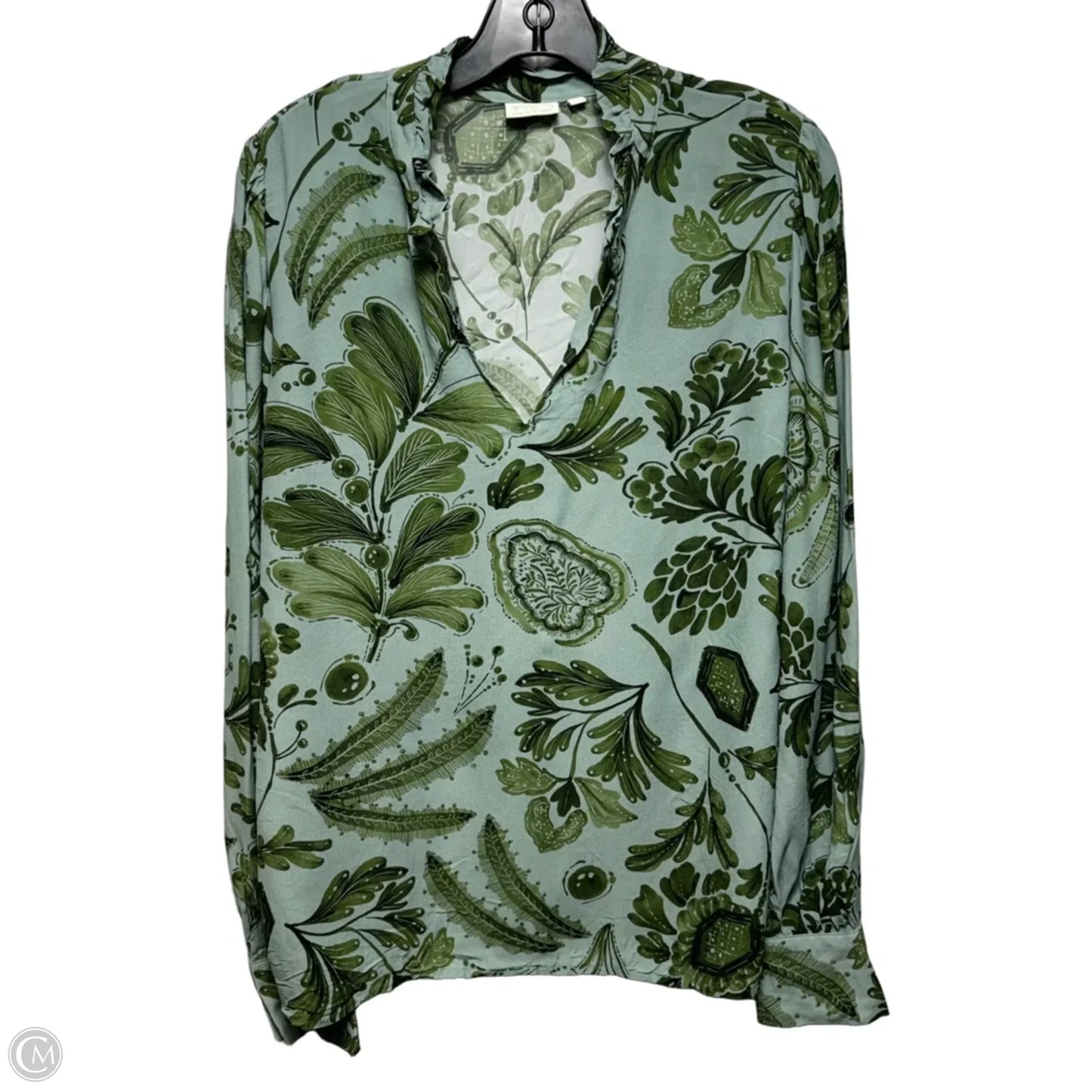 Top Long Sleeve By Spartina In Green, Size: L