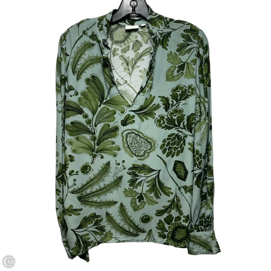 Top Long Sleeve By Spartina In Green, Size: L