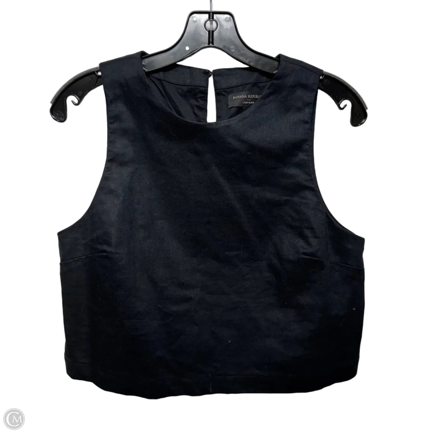 Linen Blend Cropped Top Sleeveless By Banana Republic In Black, Size: M