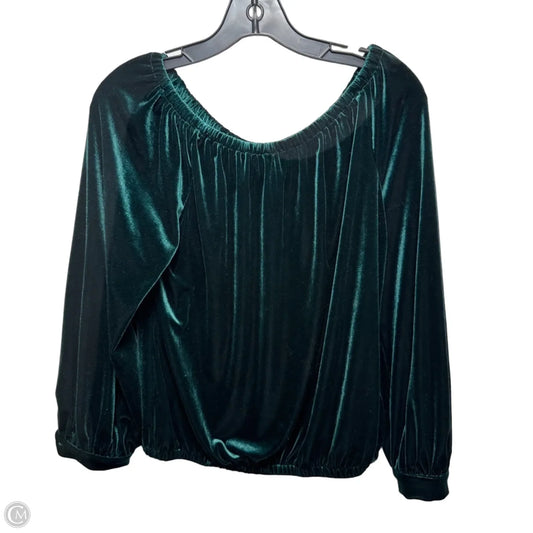 Velvet Top Long Sleeve By Cece In Green, Size: S