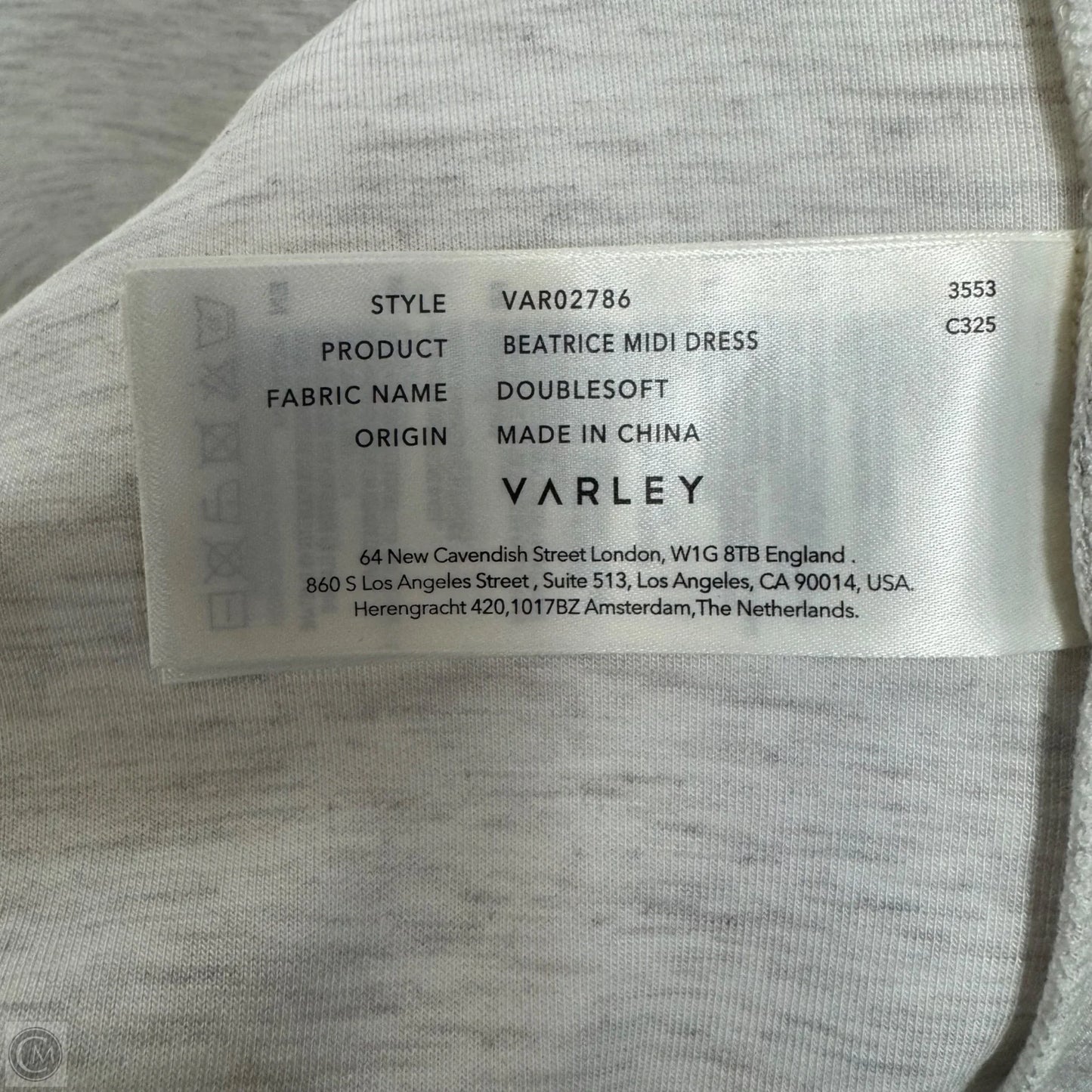 Beatrice Midi Dress By Varley In Ivory Marl, Size: XS