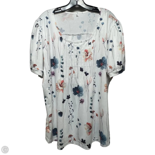 Top Short Sleeve By Clothes Mentor In Floral Print, Size: 3x