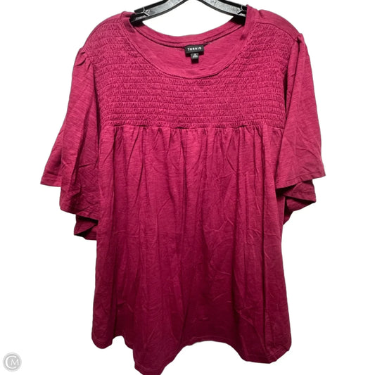 Top Short Sleeve By Torrid In Maroon, Size: 3x
