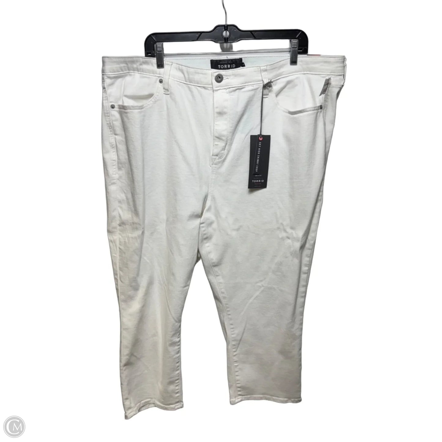Jeans Soft Sky High Cropped By Torrid In Optic White, Size: 24