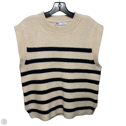 Vest Sweater By Zara In Striped Pattern, Size: S