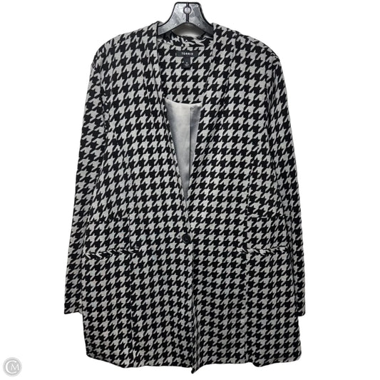 Houndstooth Blazer By Torrid In Black & Grey, Size: 4x