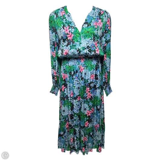 Loubella Smocked Dress Designer By Lilly Pulitzer In Floral Print, Size: 14