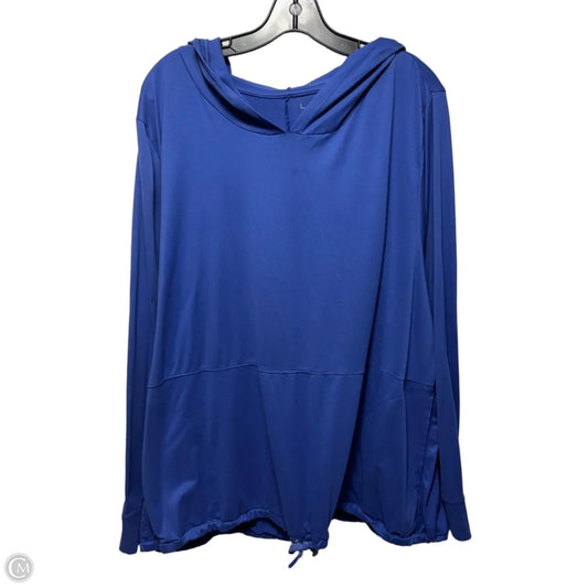 Athletic Top Long Sleeve Hoodie By Livi Active In Blue, Size: 1x