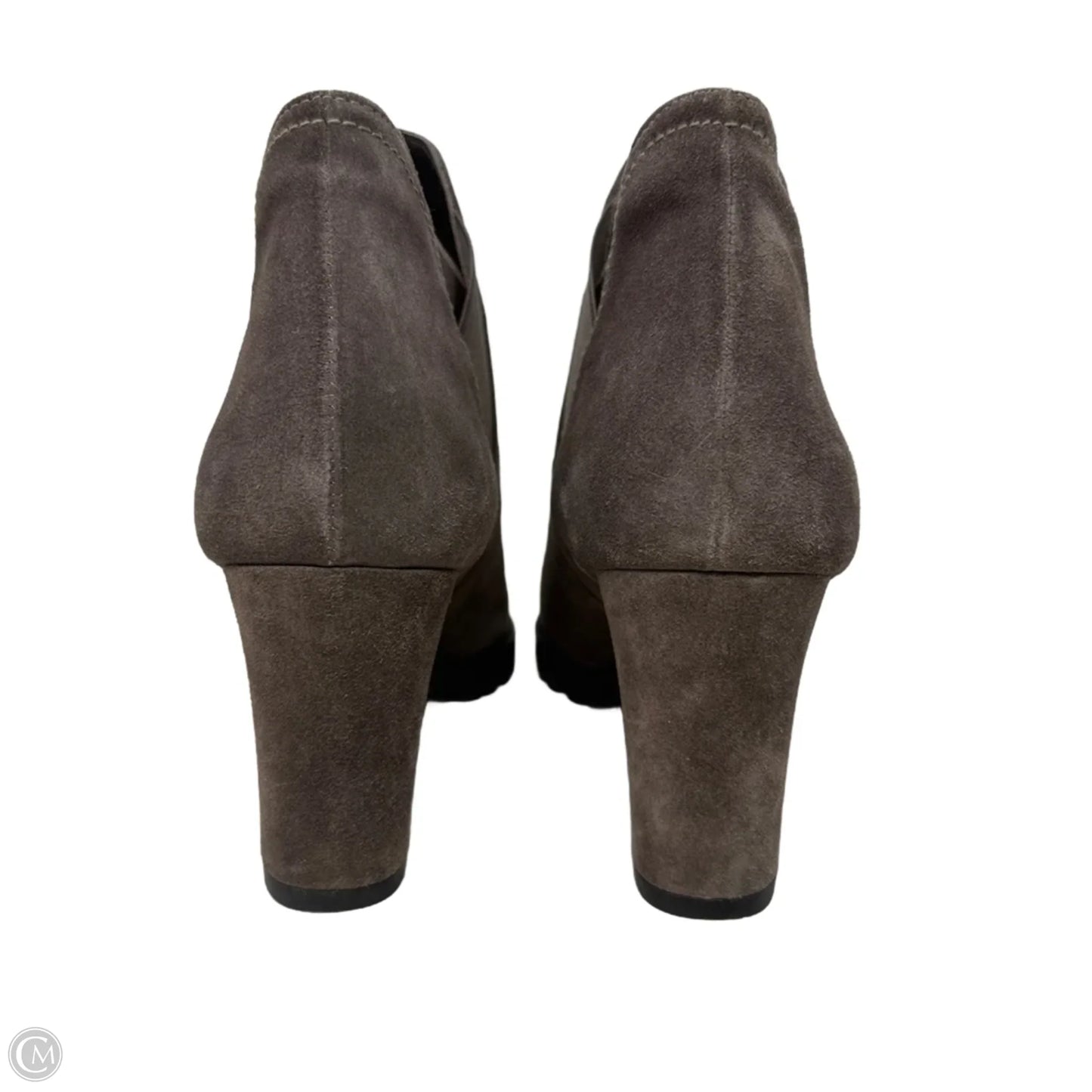Jackson Suede Lug Sole Booties Designer By Stuart Weitzman In Taupe, Size: 9