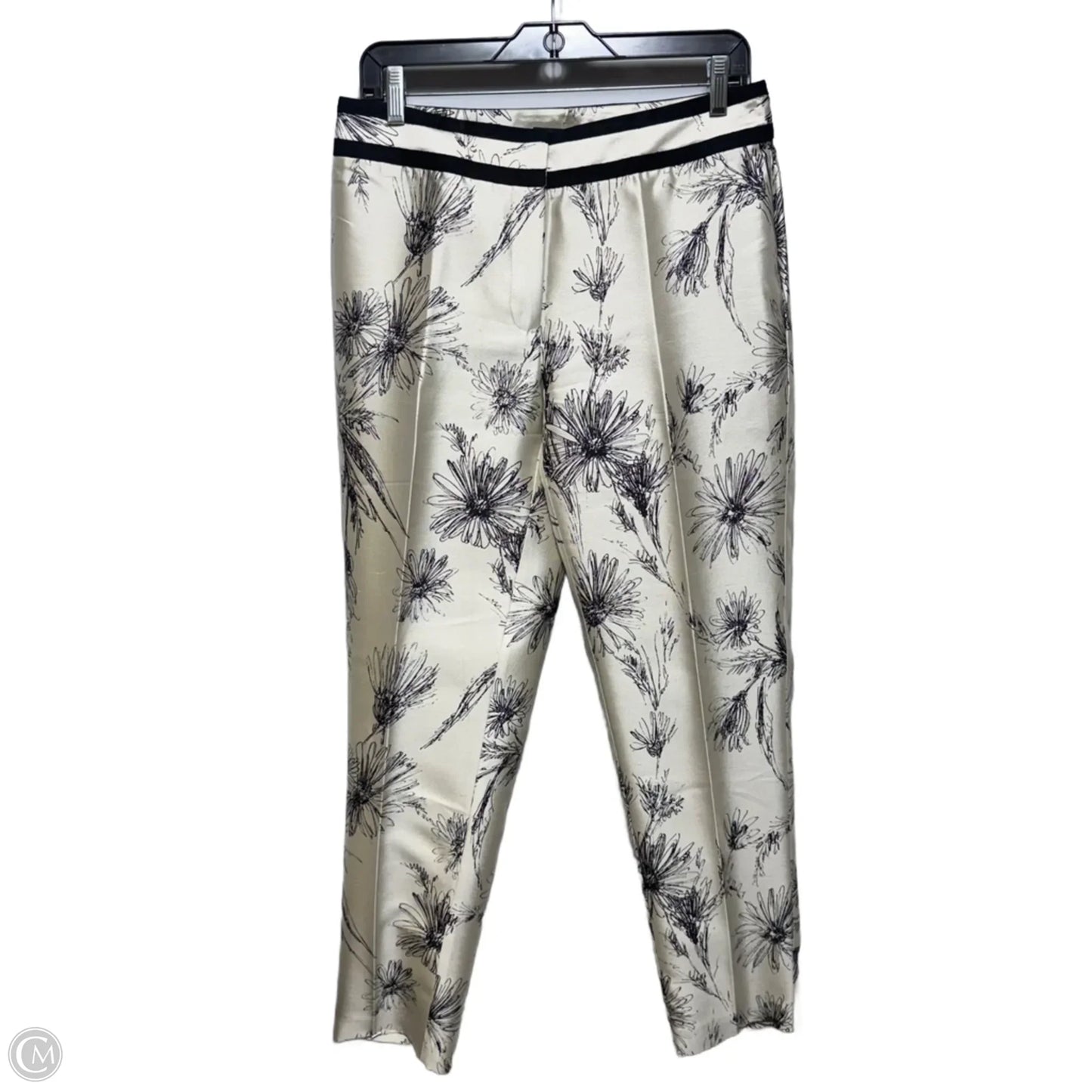 Silk Pants By Brooks Brothers In Black & Cream, Size: 6