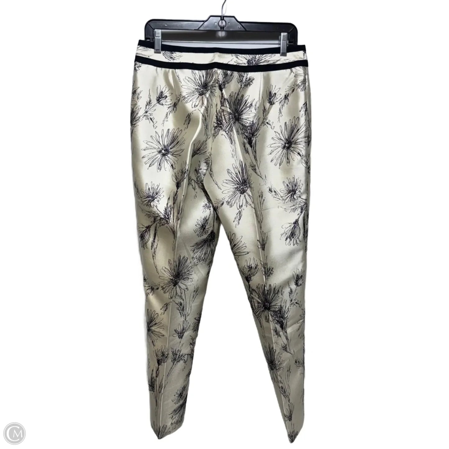 Silk Pants By Brooks Brothers In Black & Cream, Size: 6