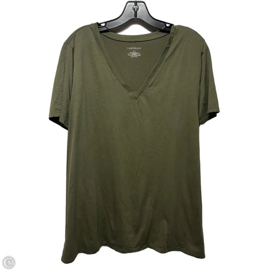 Top Short Sleeve Basic By Lane Bryant In Green, Size: 2x