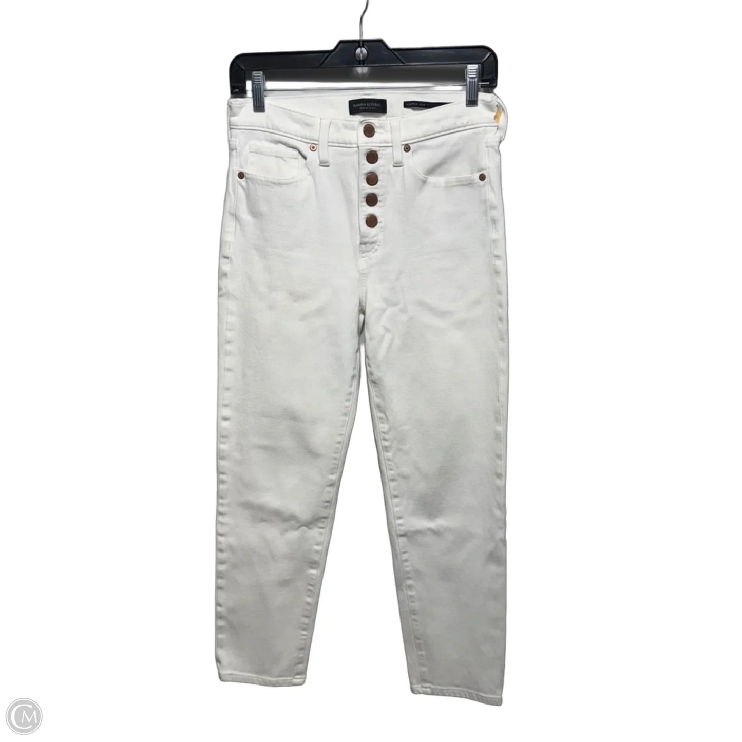 High Rise Skinny Jeans  By Banana Republic In White Denim, Size: 6/28