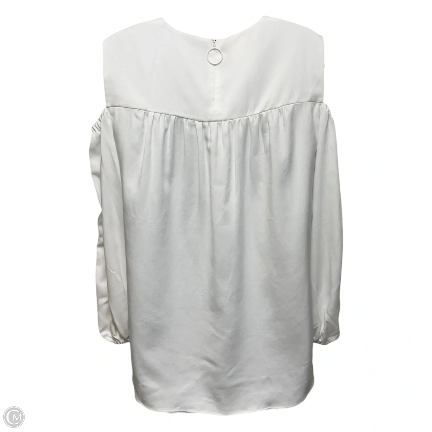 Lyocell Cold Shoulder Top Long Sleeve By Akris In White, Size: 6