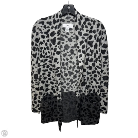 Sweater Cardigan Cashmere By Magaschoni In Black & Grey, Size: S