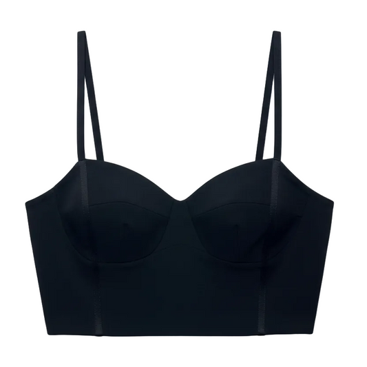 Gnu Art.365 Bustier Top Sleeveless By Marella In Black, Size: 10