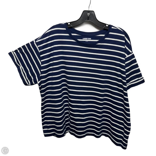 Top Short Sleeve Basic By Lands End In Striped Pattern, Size: 1x