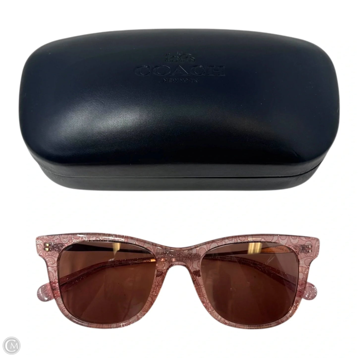 Transparent Pink Signature Glitter 5586M6 Sunglasses Designer By Coach