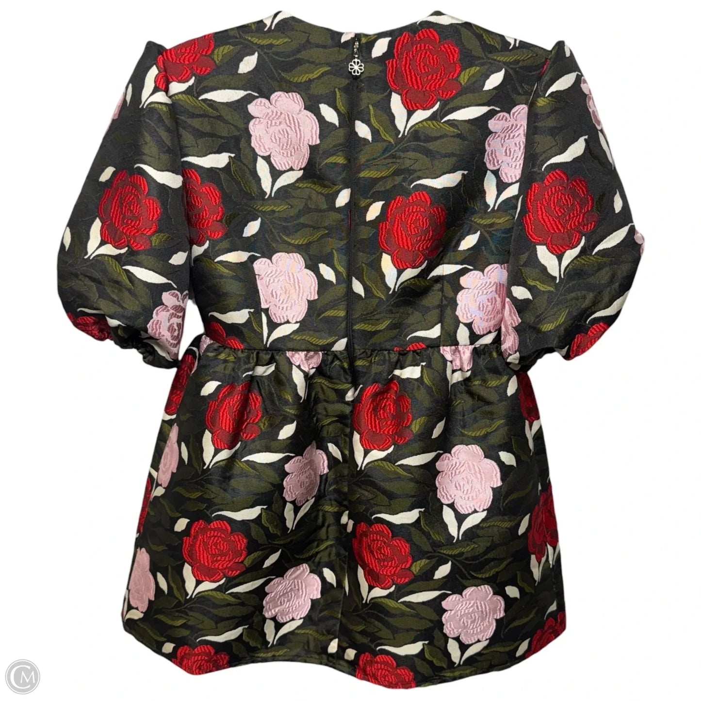 Rose Garden Brocade Top Short Sleeve Designer By Kate Spade In Floral Print, Size: 0