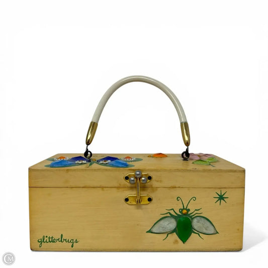 Vintage Collectible 60’s “Glitter Bugs” Wooden Box Bag By Enid Collins Of Texas, Size: Small