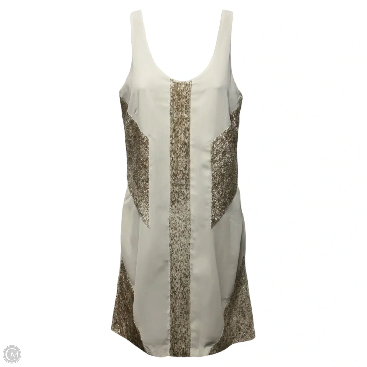 Beaded Sheath Dress Party Short By Armani Exchange In Cream, Size: 0