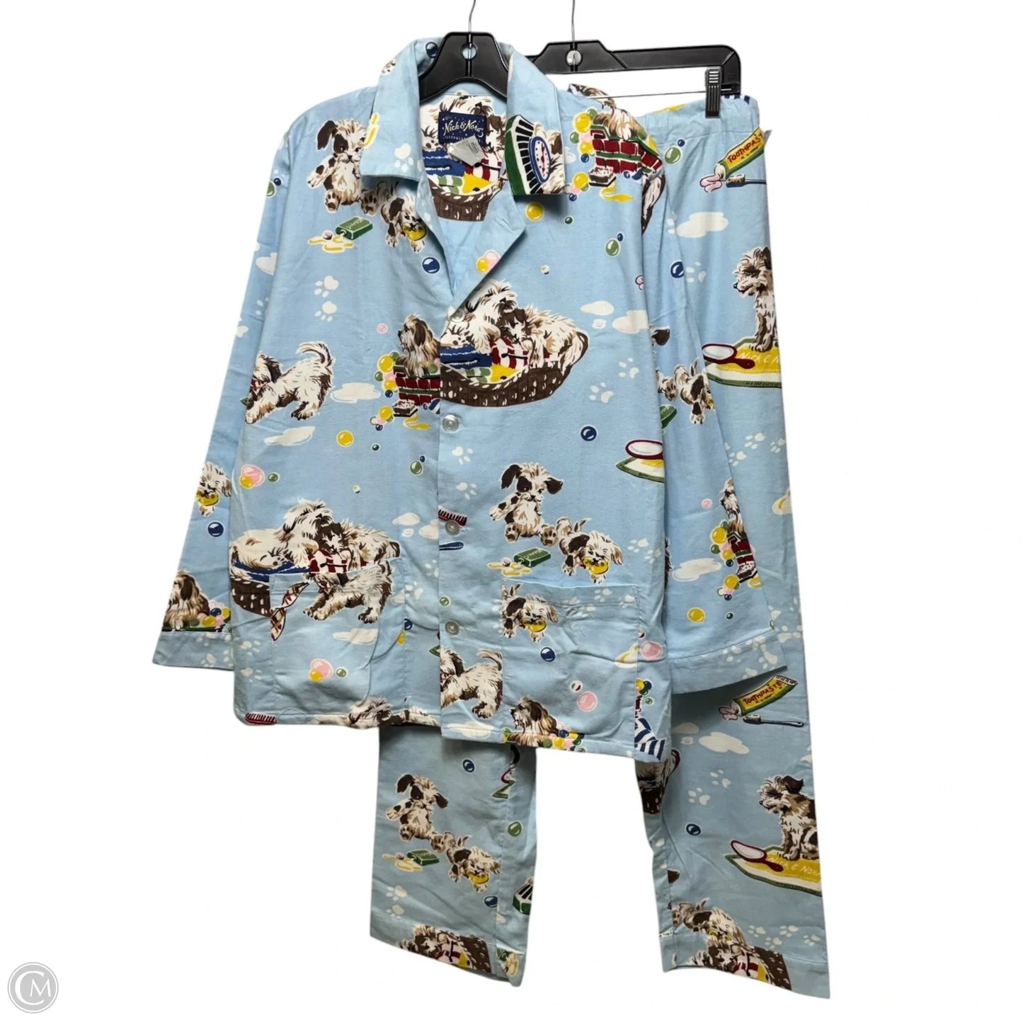 Cotton Puppy Pajamas 2pc By Nick & Nora In Animal Print, Size: M