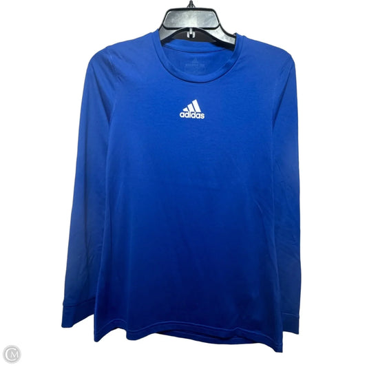 Athletic Top Long Sleeve Crewneck By Adidas In Blue, Size: Xs