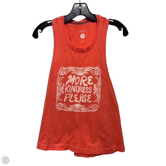 “More Kindness Please” Tank Top By Anthropologie In Orange, Size: Xs