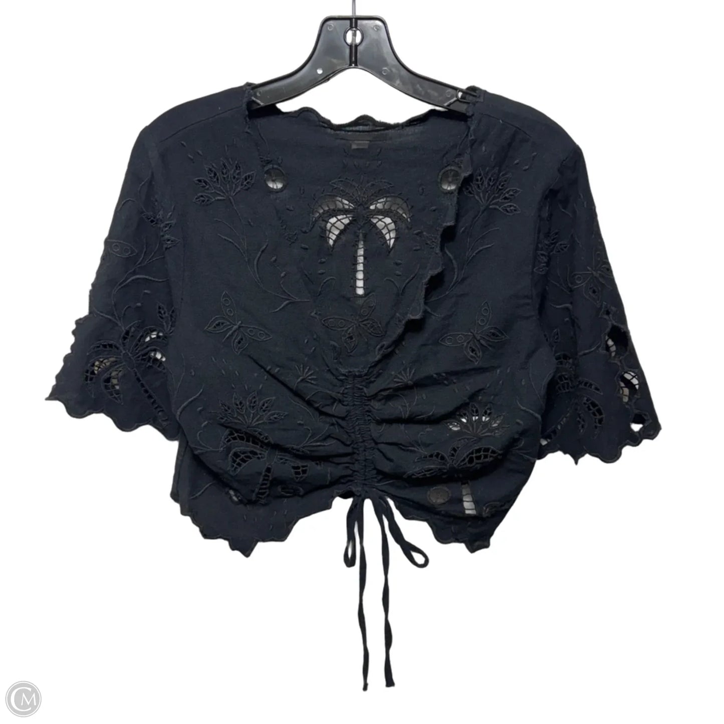 The Social Butterfly Lace Crop Top By Mother In Black, Size: M
