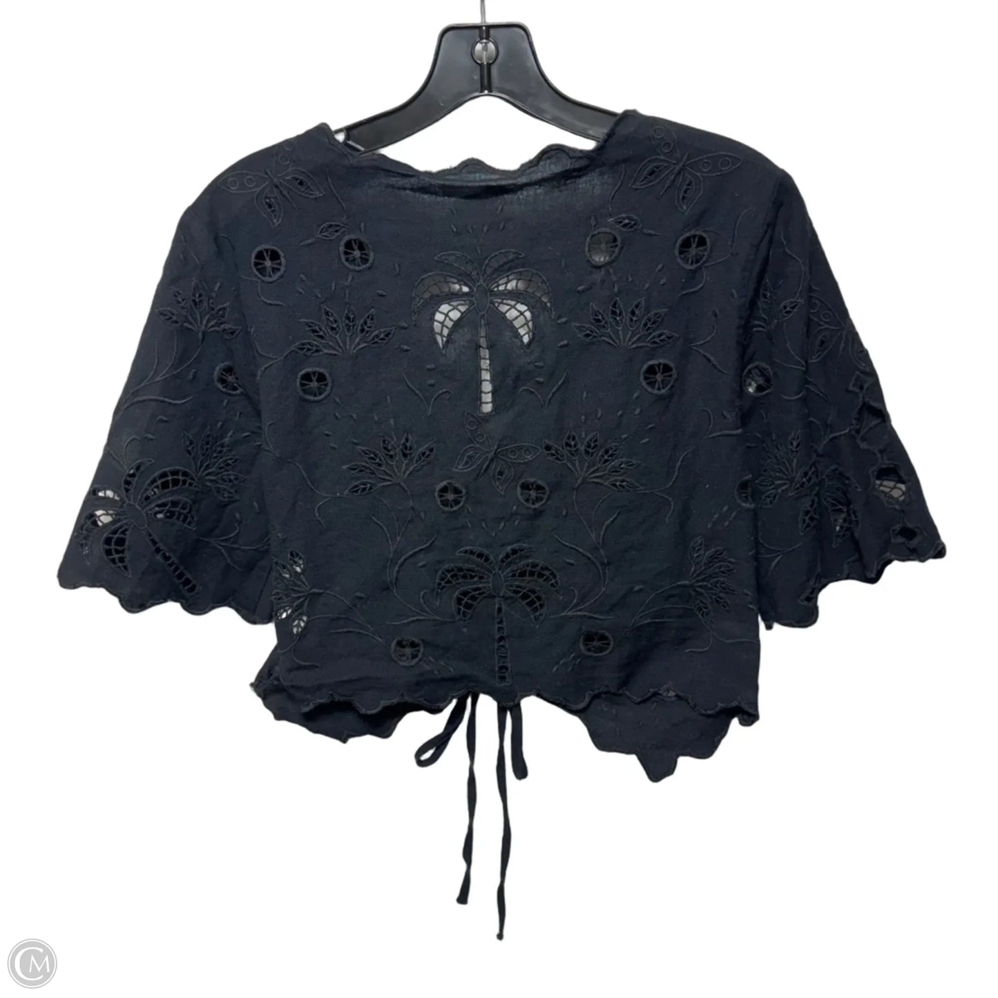 The Social Butterfly Lace Crop Top By Mother In Black, Size: M
